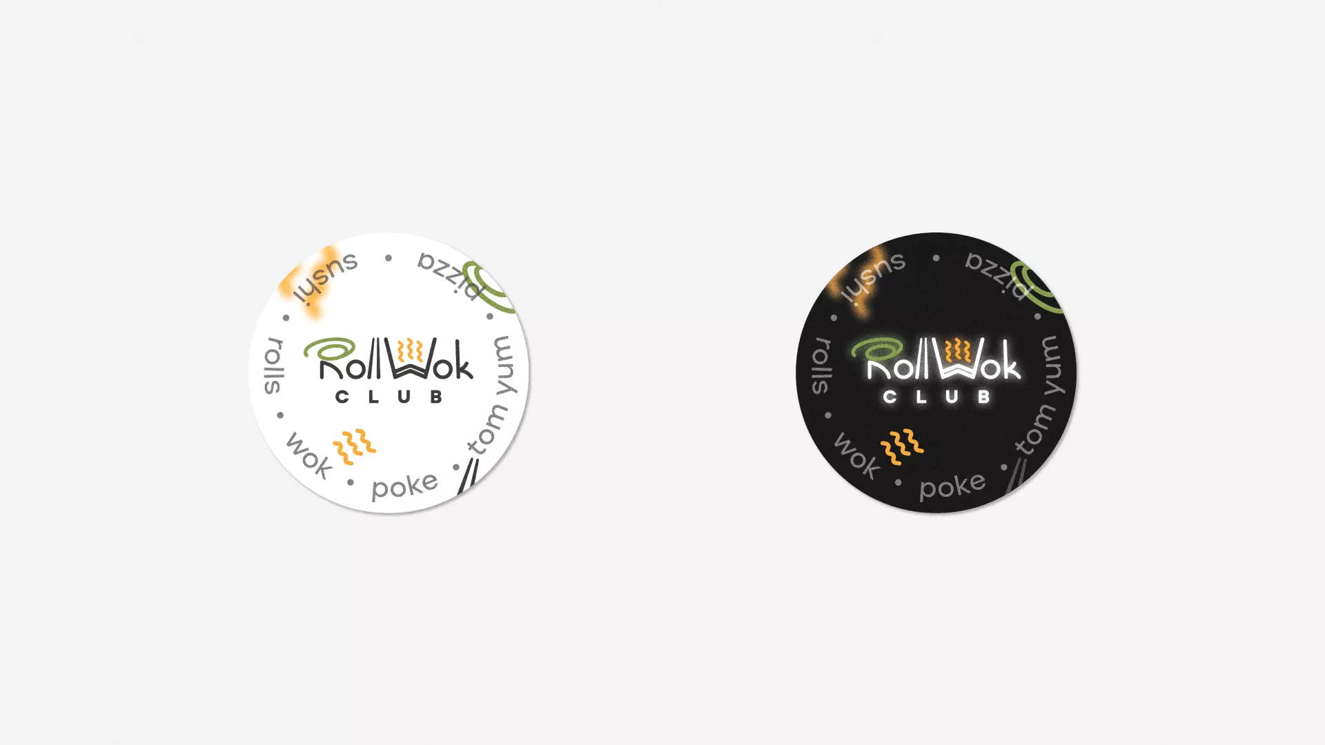Разработка наклеек для суши-бара «Roll Wok Club» в Кинешме